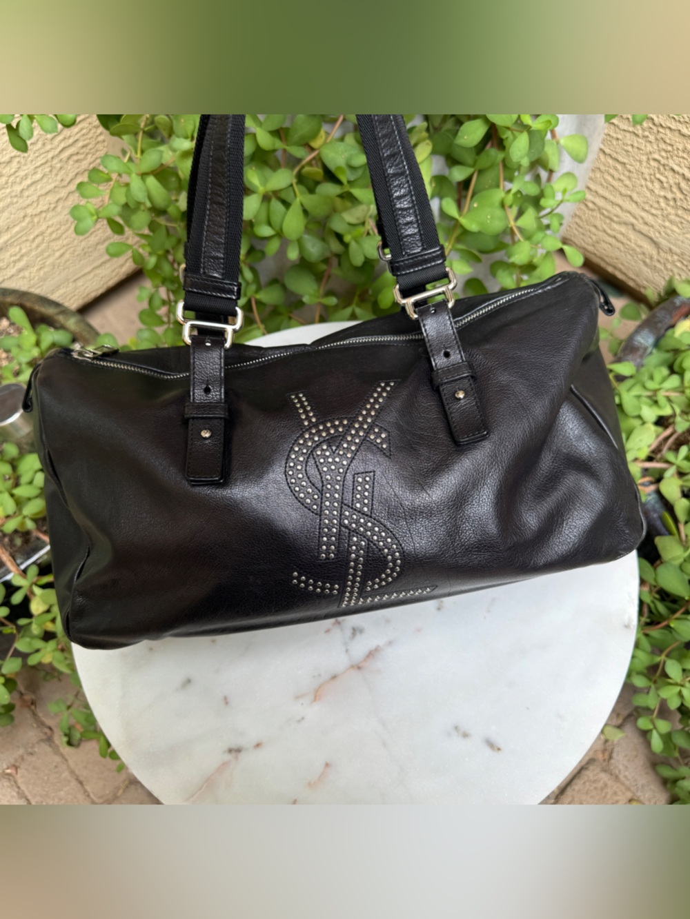 Yves Saint Laurent Studded Vintage Rive Gauche Satchel - Picture 3 of 16